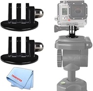 2 Tripod Mount for GoPro HERO1, HERO2, HERO3, HERO3+, HERO4, Black, Silver, and White Editions, HERO6, Fusion &amp; Sessions Cameras with Microfiber Cloth