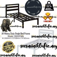 3V Jevon Heavy Duty Single Bed Frame Super Base Powder Coating Steel Divan