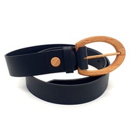 Wood Belt Serengeti Clever 403 - Beech Wood Black Split Leather Belt