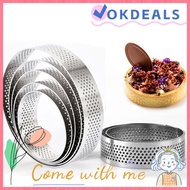 OKDEALS Tartlet Molds Bakeware Perforated Stainless Steel Circle Mould