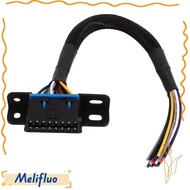 MELIFLUO OBD2 Cable, 16 Pin Male to Female 1ft/30cm OBDII Cable, Durable With Mounting Bracket Braid