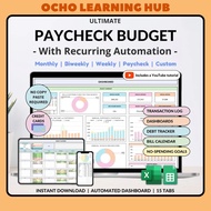 Paycheck Budget Planner Spreadsheet | Weekly, Biweekly & Monthly Budget | Bill & Debt Tracker | Goog