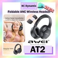 Awei AT2 Foldable ANC Wireless Headset ANC Bluetooth Headset Active Noise Cancellation Awei Wireless Headphone