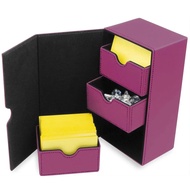 BCW Deck Vault-LX 200 - Pink | Premium Card Deck Box with 100 Sleeved Card Capacity, Magnetic Closur