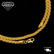 SMS DEEN Jagung Chain, ±19.6-28.0GM - Gold 916 Emas - Rantai Leher Jagung