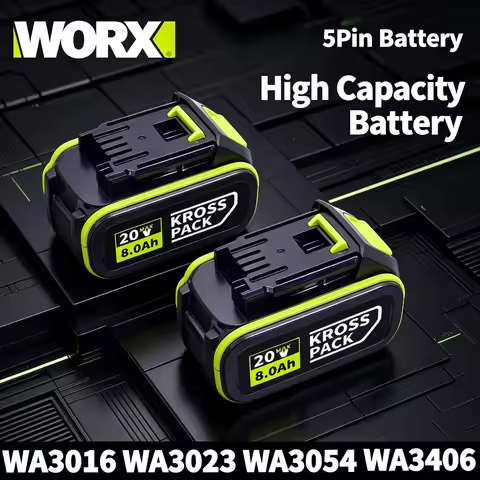 WORX 20V Original Battery 8.0Ah with LED Indicator for WU279 WU182 WU690 WU380S WU231 WU533 WU056 WU