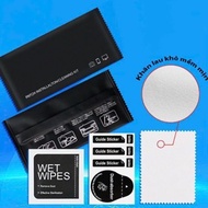 Premium Black Wipes Set Supports Super Tempered Glass Pasting (Dry Wipes + Wet Wipes + Dust Sticker)
