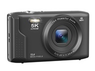 スマホに送れる デジタルカメラ 5K デジカメ WIFI転送機能 7200万画素 64GBマイクロSDカード付き 16倍デジタルズーム オートフォーカス機能 LEDライト ウェブカメラ 2.8インチ大