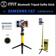 全新 未開封 原裝 Samsung C&T【ITFIT】by Momax Bluetooth Tripod Selfie STICK HK-SELFI 藍牙自拍桿 自拍神器 手機 直播 腳架 70cm