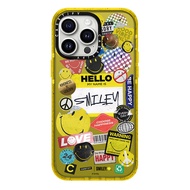 Drop proof glitter CASETI phone case for iPhone 15 15pro 15promax 14 14pro 14promax 13 13promax hard Graffiti smile for 12 12promax iPhone 11 case upgrade high-quality official