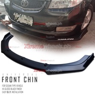 FS001 MATTE BLACK UNIVERSAL FRONT CHIN DIFFUSER DOUBLE BLADE [ 3 PIECES ] UNIVERSAL DIFFUSER FOR FIT