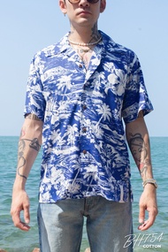 Simple&amp;Raw - เสื้อเชิ้ต BH754 BlueHawaii Shirts (ฺBlue)