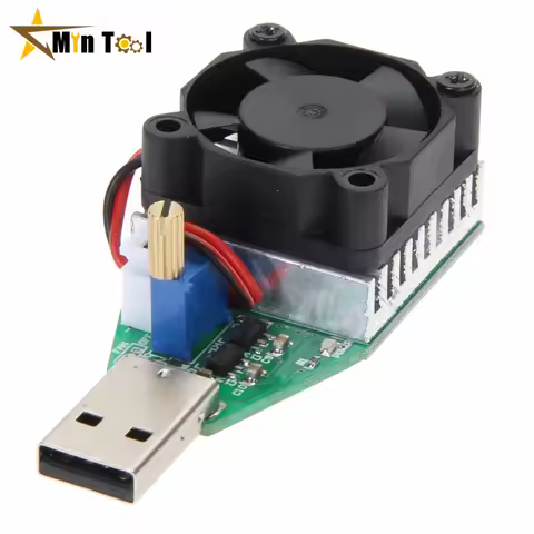 15W DC 3.7-13V Electronic Test Load Resistor USB Discharge Capacity Battery Tester with Fan Adjustab