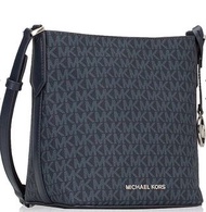 MICHAEL KORS MK 水桶包 Logo 滿版 肩背斜背 💡底部金屬墊片版本💡【二手】莫蘭迪藍