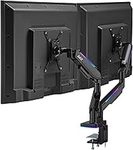 AVLT RGB Lights Dual 17”-43” Gaming Monitor Arm Desk Mount, Fits Two Flat/Curved/Ultrawide Screen up