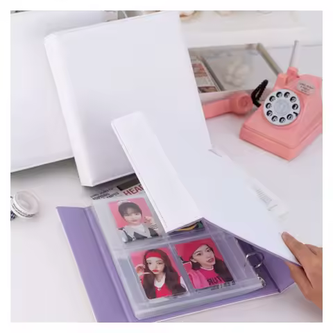 A5 Binder Photocards Magnetic D 3/7 Ring Kpop Photo Album Photocard Holder Collection Book Macaron B