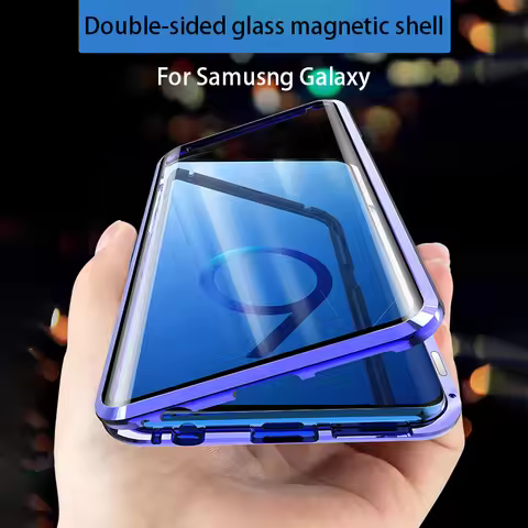 Double Sided Magnetic Metal Case For Samsung Galaxy S20 S21 S22 S10 S9 S8 Plus Note 20 UItra 10 Pro 