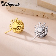 LIKGREAT Golden Dandelion Brooch Pin Stainless Steel Exquisite Fashion Accessories