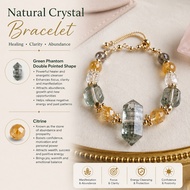 Green Phantom Citrine Wealth Crystal Bracelet – Abundance & Success Energy