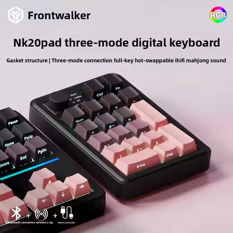 EWEADN NK20PAD Wireless Bluetooth Numeric Keypad - Side-Printed, Universal for Office Desktop PC