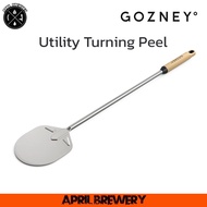 Gozney Utility Turning Peel Pizza Turner Opener Stainless Steel Beech Wood Handle Length 80 Cm.