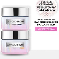 LOREAL PARIS Glycolic Bright Glowing Day & Night Cream 15ml - Skincare Krim Siang Malam L'OREAL