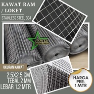 STAINLESS STEEL RAM WIRE 304 25MM 3, 25MM 2MM 2MTR STAINLESS MESH WIRE 304