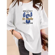 [AMYGO] 1XL-5XL T shirt Women 2Y787 Tshirt Clothes T shirt Women Tshirt Crop Top Students Polyester 