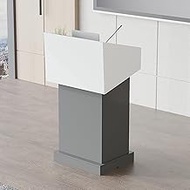 Stylish and Modern Portable Lectern Podium Stand Wood Conference Room Pulpits Table with Storage Shelves Heavy Duty Speaking Reception Desk Laptop Stand (Size : Grey)