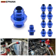 EPMAN 10PCS Straight AN4 AN6 AN8 AN10 AN12 Male Flare To ORB Male Fuel Pump Rail Adapter Aluminum AN