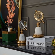 European Metal Round Crystal Clock / Table Clock / Crystal Clock Ball Table Display / Gold Table Clo
