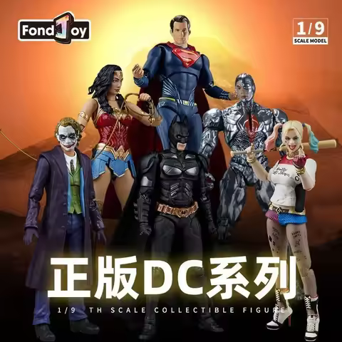 FondJoy Authentic DC Comics 7-Inch Collector's Action Figures - Batman Superman Cyborg Harley Quinn 