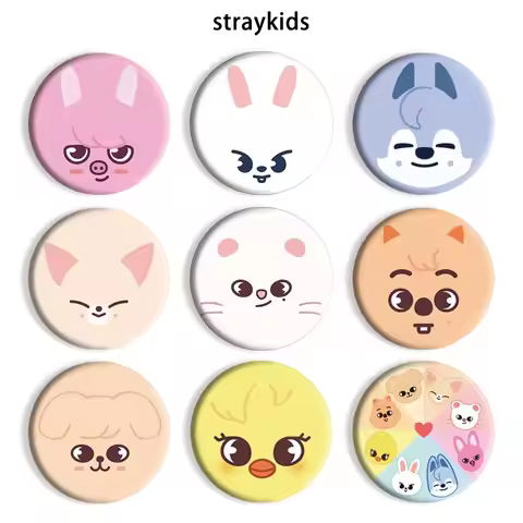 Straykids Stray Children Star Surrounding Round Bar Brooch Cartoon Cute Badge Tinplate Badge