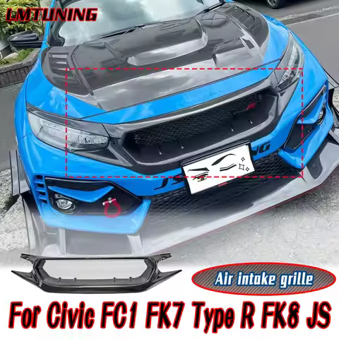 For Honda Civic FC1 FK7 Type R FK8 JS Style 2016-2021 Car Front Racing Grille Carbon fibre Bumper Me