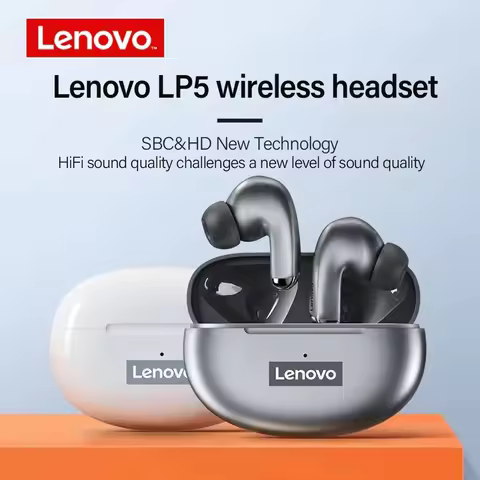 Lenovo LP5 Wireless Bluetooth 5.4 Earphones TWS Hifi Sound Headphones Gaming Sports Music Earbuds Wi