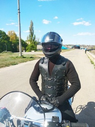 機車背心 皮馬甲 黑色皮馬甲 皮甲馬甲 皮馬甲 男士