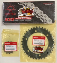 โซ่สเตอร์ CBR300/CB300F 520/108-14-36 สเตอร์แท้(KYJ+K33)+โซ่SUN(ดำ-ไม่มีโอริง)1ชุด3ชิ้น