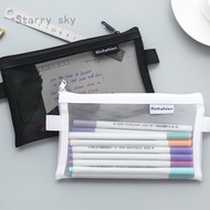 Starry sky Simple Transparent Mesh Pencil Case Office Student Pencil Cases Nylon Kalem