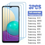 3Pcs Tempered Glass For Samsung Galaxy A25 A15 A05 A05S A04 A04s A06s A54 A34 A53 A24 A14 5G Screen 