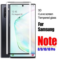 Tempered Glass For Samsung Galaxy Note 10 Pro Plus 9 8 Curved Edge Full Cover Coverage Screen Protector Protective Film