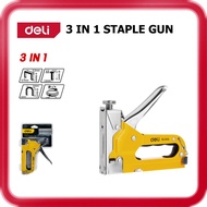 [ DELI ] (DL1313) 3 in 1 Staple Gun | D U T Staple Compatible | 4-14mm Heavy Duty Stapler
