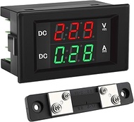 Voltage Current Display, DROK DC 4.5-100V Digital Voltmeter Ammeter Multimeter Panel, 0-50A Volt Tes