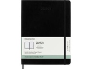 2022-2023 18個月加大型經典週記軟皮手帳 黑色 (19 x 25 CM)