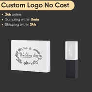 JASTER (1 free custom logo) exquisite transparent crystal gift box USB 2.0 flash drive 4GB/8GB 3D la