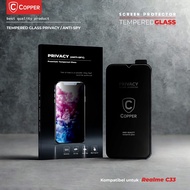 Realme C33 - COPPER Tempered Glass PRIVACY ANTI SPY