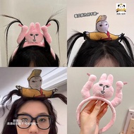 Influencer Funny Abstract Funny Headband Cartoon Headband Pink Rabbit Working Me belike Dragon Tu Em