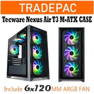 Tecware Nexus Air T3 matx Case, w/ 6 x ARGB Fans (Black)