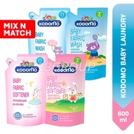 Kodomo Baby Laundry Detergent Softener Refill Fabric Wash, 600ml