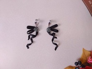 【日常輕手作】浪漫雪花蝴蝶結 夾式/耳勾耳環丨量產型/地雷系/甜