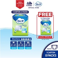 Dr. P Value Level 6 Pants Adult Diaper M10/ L9/ XL8 (8 Packs) FREE 1 Pack
